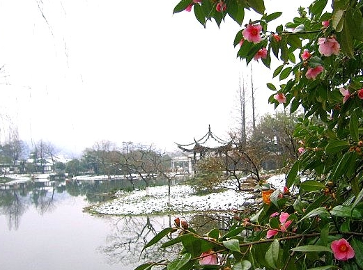 雪消门外千山绿，花发江边二月晴