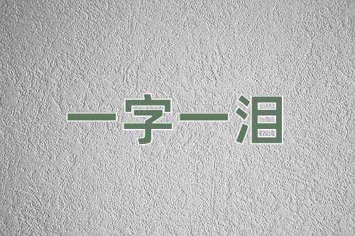 成语一字一泪