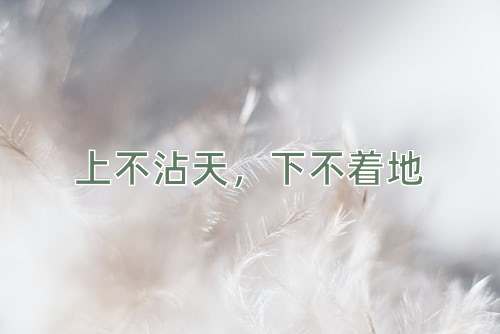 成语上不沾天，下不着地
