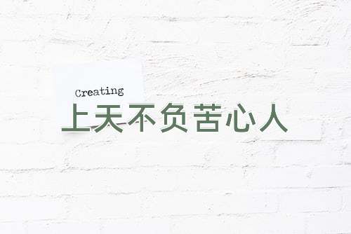 成语上天不负苦心人