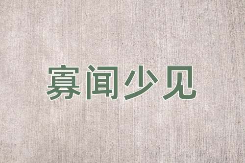 成语寡闻少见