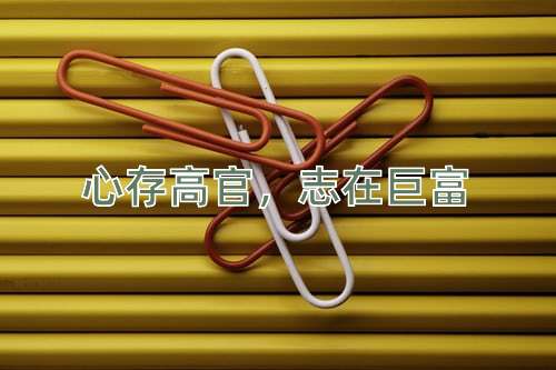 成语心存高官，志在巨富