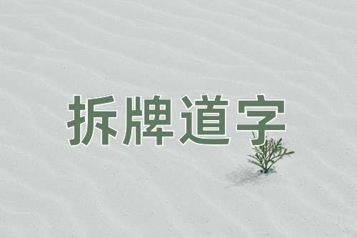 成语拆牌道字