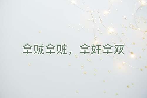 成语拿贼拿赃，拿奸拿双