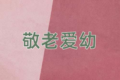 成语敬老爱幼