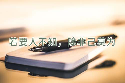 成语若要人不知，除非己莫为