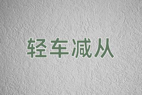 成语轻车减从