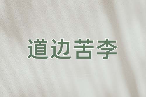 成语道边苦李