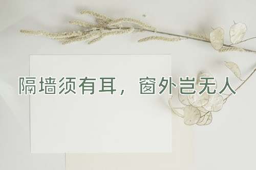 成语隔墙须有耳，窗外岂无人
