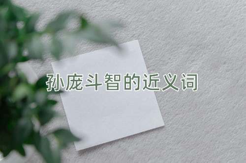 孙庞斗智的近义词