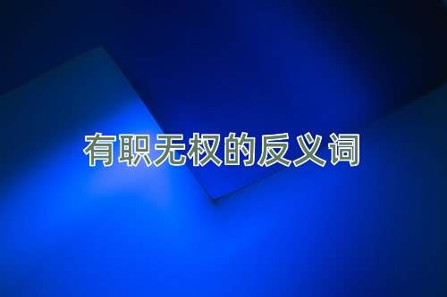 有职无权的反义词