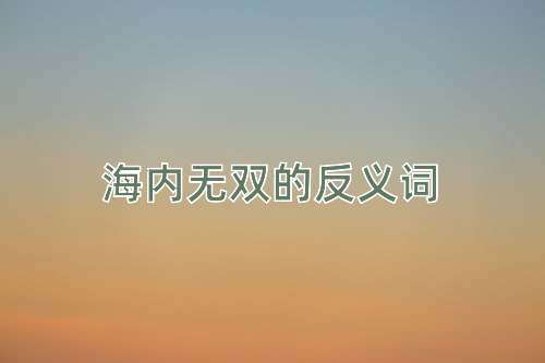 海内无双的反义词