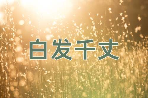 成语白发千丈