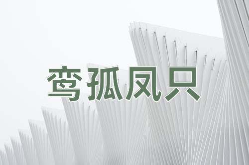 成语鸾孤凤只
